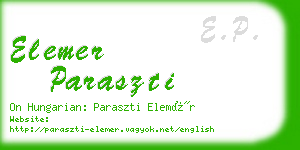 elemer paraszti business card